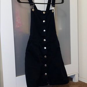 Black denim mini dress